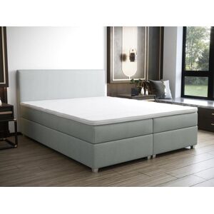 Ensemble complet boxspring tete de lit sommier matelas surmatelas 140 x 200 cm Tissu Gris clair ONAN de YSMEE