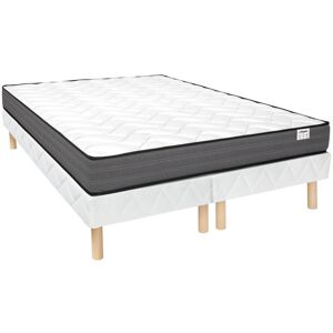 Ensemble 180 x 200 cm sommier matelas ressorts ensaches ep20cm AMBRACIE de YSMEE