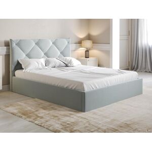 Lit coffre 140 x 190 cm - Velours - Gris clair - STARI de Pascal Morabito