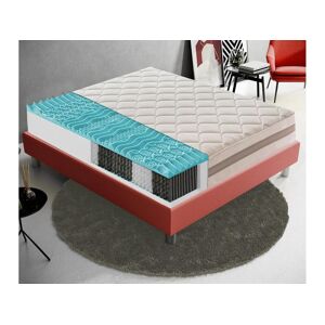 Matelas à Ressorts ensachés et mousse mémoire 9 Zones de confort Hauteur 22 cm 120x190 cm