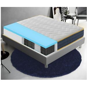 Matelas ressorts ensachés et mousse mémoire à 9 zones différenciées - 23 cm de hauteur - Anatomique 140x190 cm