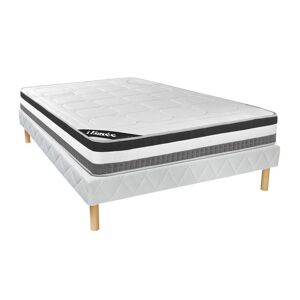 Ysmée Ensemble sommier + matelas à ressorts ensachés et mémoire de forme - ép.28cm - 160 x 200 cm - LOUBIO de YSMÉE