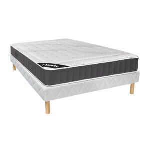 Ensemble 160 x 200 cm sommier matelas ressorts ensaches accueil memoire de forme ep27cm ATLANTIDE de YSMEE