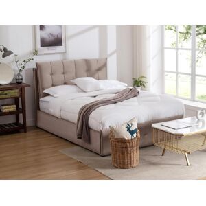 Vente unique Lit coffre 140 x 200 cm Velours Beige Matelas OLERIA