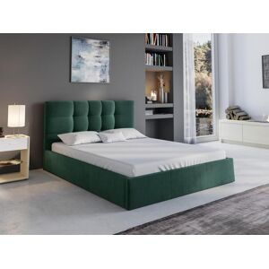 Lit coffre 160 x 200 cm Tissu Vert sapin Matelas ELIAVA de Pascal Morabito