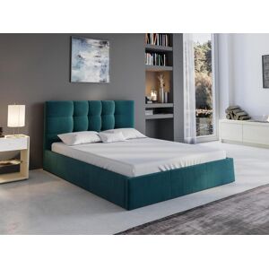 Lit coffre 180 x 200 cm Tissu Bleu canard Matelas ELIAVA de Pascal Morabito