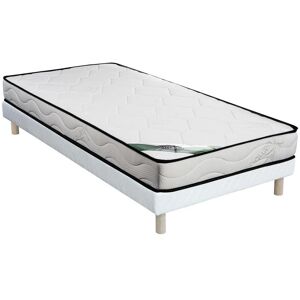 Vente uniquecom Ensemble 90 x 190 cm sommier tapissier matelas mousse et coutil bambou KANANI de NATUREA