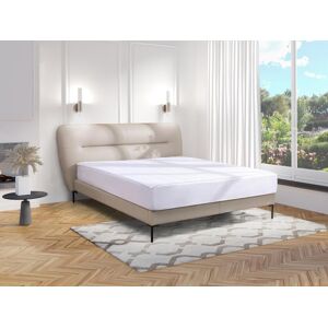 Vente unique Lit 160 x 200 cm Cuir Taupe Avec matelas JODALA