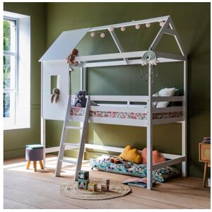 Happy Garden Lit cabane mezzanine pour enfant 190x90cm blanc MARGOT - HAPPY GARDEN