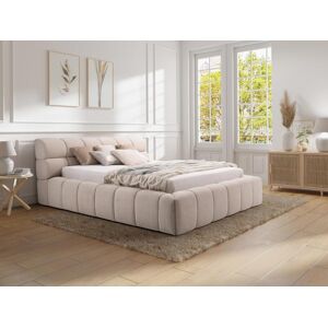 Lit coffre 180 x 200 cm - Tissu - Beige + Matelas - FORVIK II de Pascal Morabito