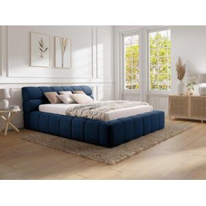 Lit coffre 160 x 200 cm Tissu Bleu nuit Matelas FORVIK II de Pascal Morabito