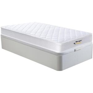 Vente-unique.com Ensemble 90 x 190 cm sommier coffre blanc + matelas ressorts et memoire de forme ep.15cm - WOLKENLOS de MORGENGOLD