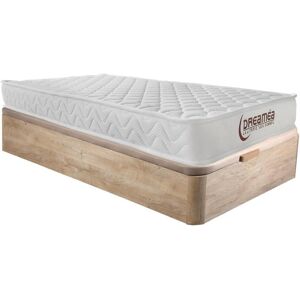 Vente-unique.com Ensemble 90 x 190 cm sommier coffre naturel clair + matelas mémoire de forme ép.15cm - PELOPS de DREAMEA - Publicité