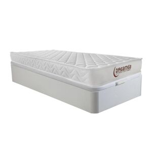 Vente-unique.com Ensemble 90 x 190 cm sommier coffre blanc + matelas memoire de forme ep.15cm - PELOPS de DREAMEA