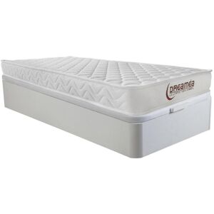 Vente-unique.com Ensemble 90 x 190 cm sommier coffre blanc + matelas mémoire de forme ép.15cm - PELOPS de DREAMEA - Publicité