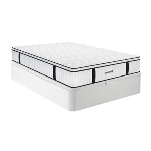 Vente uniquecom Ensemble 160 x 200 cm sommier coffre blanc matelas anti feu ressorts ensaches et surmatelas integre ep28cm DELICE de DREAMEA HOTEL