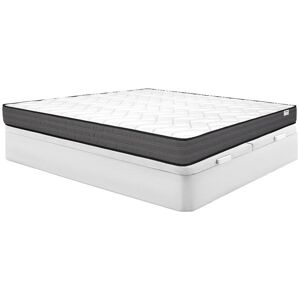 Ensemble 180 x 200 cm sommier coffre blanc matelas ressorts ensaches ep20cm AMBRACIE de YSMEE