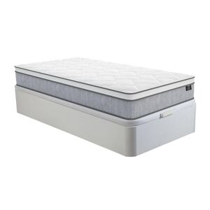 Ensemble 90 x 190 cm sommier coffre blanc matelas ressorts ensaches ep22cm SERENITE de YSMEE