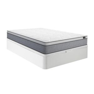 Ensemble 160 x 200 cm sommier coffre blanc matelas ressorts ensaches ep22cm SERENITE de YSMEE