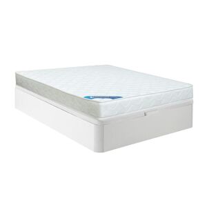 Vente-unique.com Ensemble 140 x 190 cm sommier coffre blanc + matelas mousse ep.15cm - ZEUS de DREAMEA