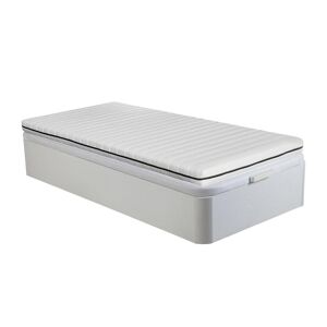 Vente-unique.com Ensemble 90 x 190 cm sommier coffre blanc + matelas mousse dehoussable ep.10cm - NASUS de DREAMEA