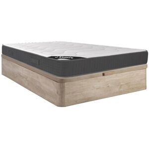 Ensemble 160 x 200 cm sommier coffre naturel clair matelas memoire de forme ep28cm GIZEUX de YSMEE