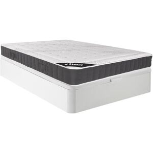 Ensemble 160 x 200 cm sommier coffre blanc matelas ressorts ensaches accueil memoire de forme ep27cm ATLANTIDE de YSMEE