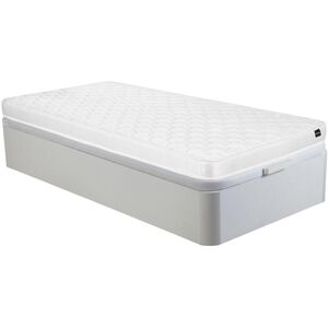 Ensemble 90 x 190 cm sommier coffre blanc matelas mousse ep15cm DANAE II de YSMEE