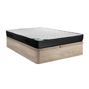 Vente uniquecom Ensemble 160 x 200 cm sommier coffre naturel clair matelas mousse et coutil bambou ep25cm BERENDI de NATUREA