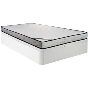 Vente uniquecom Ensemble 140 x 190 cm sommier coffre blanc matelas mousse et coutil bambou ep15cm KANANI de NATUREA