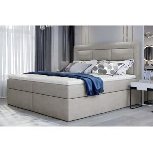 Venesetti Ensemble boxspring complet tête de lit + sommiers + matelas + surmatelas VISTA de VENESETTI - tissu luxe beige - 180 x 200 cm