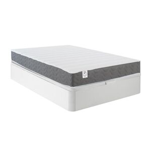 Vente uniquecom Ensemble 140 x 190 cm sommier coffre blanc matelas mousse HD memoire de forme et tissu 3D respirant ep18cm HEAVEN de DREAMEA