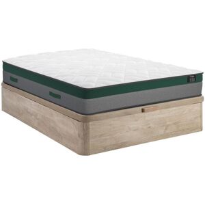 Ysmée Ensemble literie 140 x 190 cm - sommier coffre naturel clair + matelas ressorts ensachés - PRESTIGE de YSMÉE