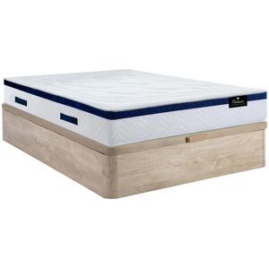 Vente uniquecom Ensemble 140 x 190 cm sommier coffre naturel clair matelas ressorts ensaches ep30cm MARQUIS de PALACIO