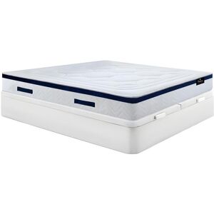 Vente uniquecom Ensemble 180 x 200 cm sommier coffre blanc matelas ressorts ensaches ep30cm MARQUIS de PALACIO