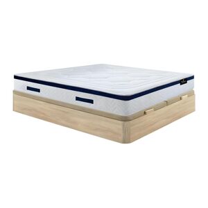 Vente uniquecom Ensemble 180 x 200 cm sommier coffre naturel clair matelas ressorts ensaches ep30cm MARQUIS de PALACIO