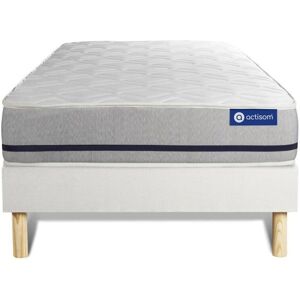 ACTISOM Ensemble matelas 120x190 ACTILATEX SOFT 3zones de confort + sommier KIT blanc