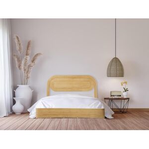 Vente-unique Lit 140 x 190 cm - Rotin - Naturel - FARENI