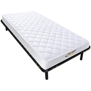 Vente-unique.com Ensemble 90 x 200 cm cadre a lattes + matelas ressorts et memoire de forme ep.15cm - WOLKENLOS de MORGENGOLD