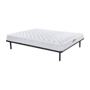 Vente-unique.com Ensemble cadre à lattes + matelas ressorts WOLKENLOS de MORGENGOLD - 140 x 190 cm