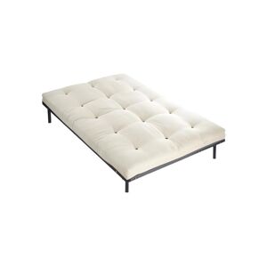 Vente-unique.com Ensemble cadre à lattes + futon 140 x 190 cm - 100% COTON - SHIVA de DREAMEA - Ecru