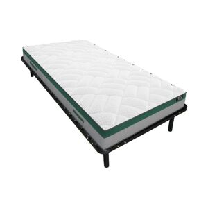 Ensemble 90 x 190 cm cadre a lattes matelas ressorts ensaches ep22cm PRESTIGE de YSMEE