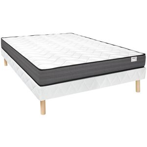 Ensemble 160 x 200 cm sommier matelas ressorts ensaches ep20cm AMBRACIE de YSMEE