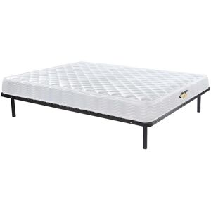 Vente-unique.com Ensemble cadre à lattes + matelas ressorts WOLKENLOS de MORGENGOLD - 160 x 200 cm