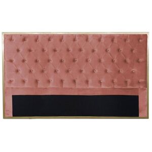 Les Tendances Tete de lit Mariella 180cm Metal Or Velours Rose