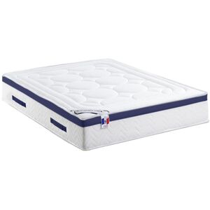 Vente-unique.com Matelas 160 x 200 cm ressorts ensachés 7 zones mémoire de forme dessin placé ép.30cm Bleu - MARQUIS de DREAMEA