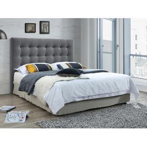 Vente-unique Tête de lit capitonnée FRANCESCO - 160 cm - Tissu - Gris