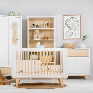 petitechambre.fr Lit bébé scandinave Lydia 120x60cm   Blanc   Pin Massif et MDF