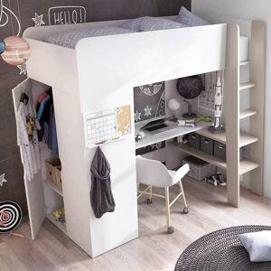 petitechambre.fr Lit mezzanine 3 en 1 Tom pour enfant   Blanc   90 cm x 200 cm   Panneaux Stratifiés