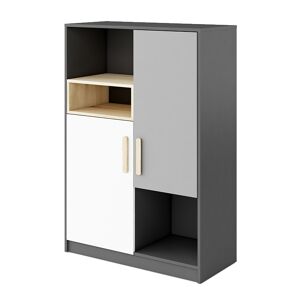 petitechambre.fr Armoire double graphite et blanc pour ado   Panneaux Stratifies